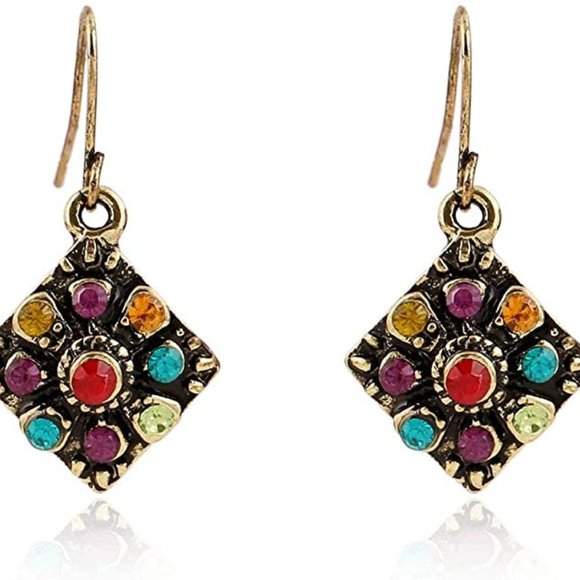 Bohemian Rhinestone Style Earrings, - Picture 1 of 4